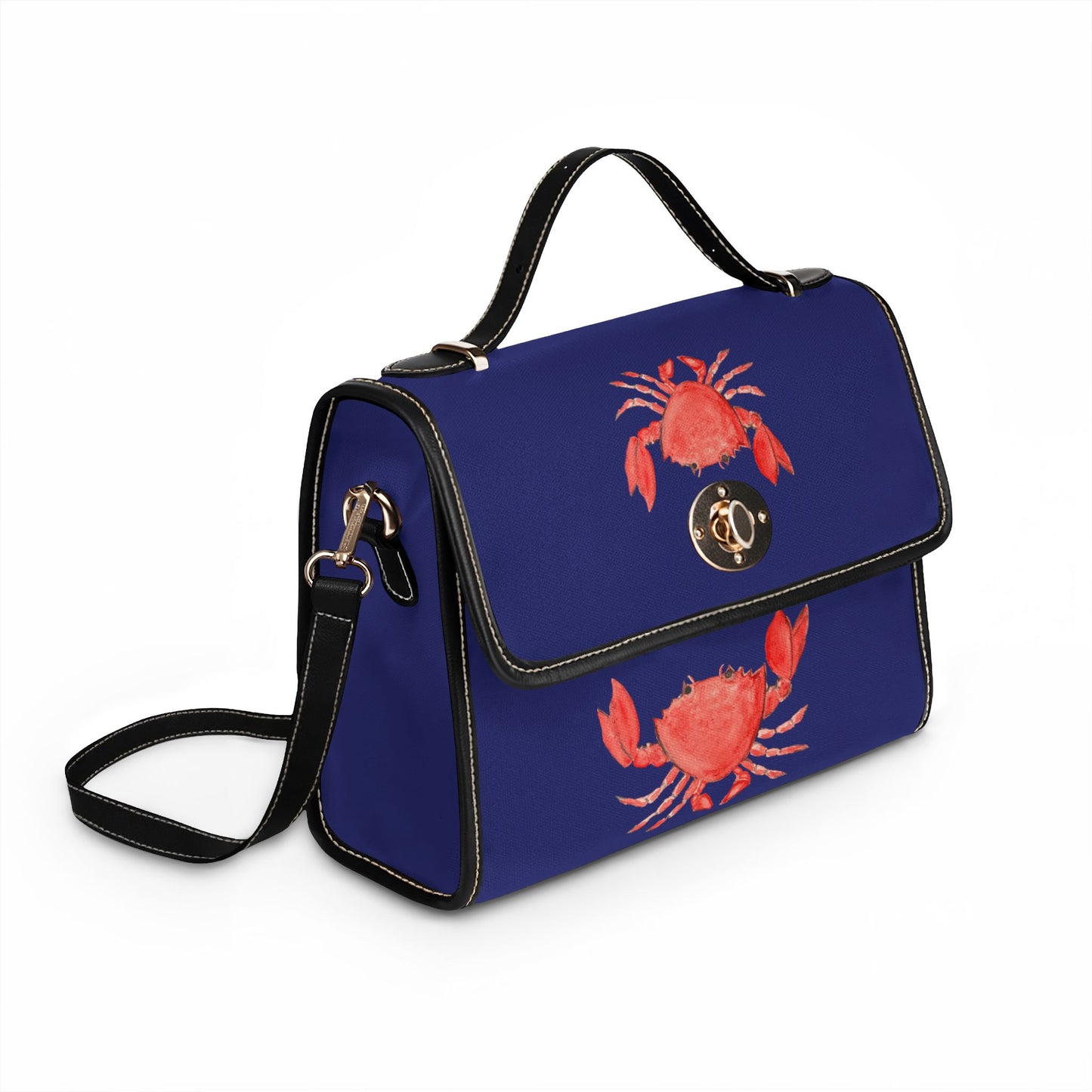 Cute Crabby Red Watercolor Crab Canvas Bag