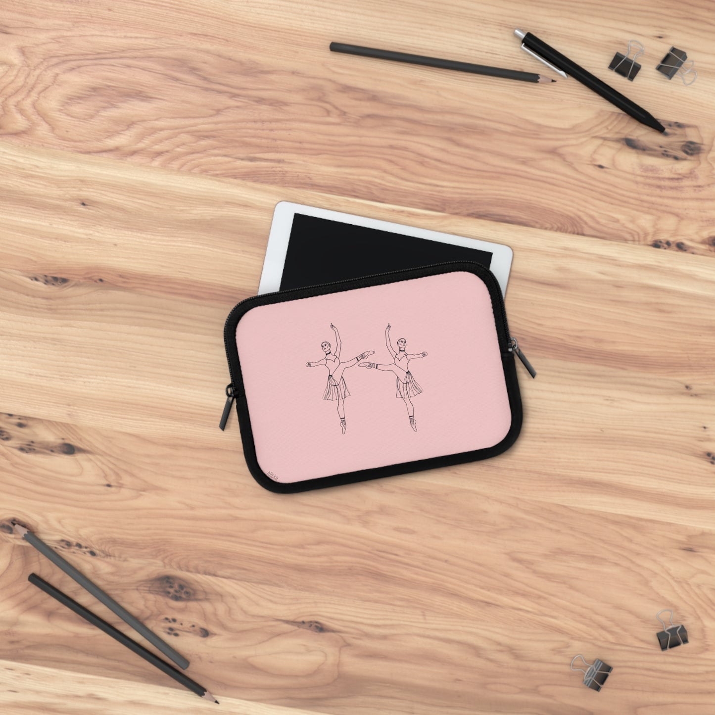Ballet Dancer Laptop Sleeve — Minimalist Pointe Silhouette Neoprene Sleeve