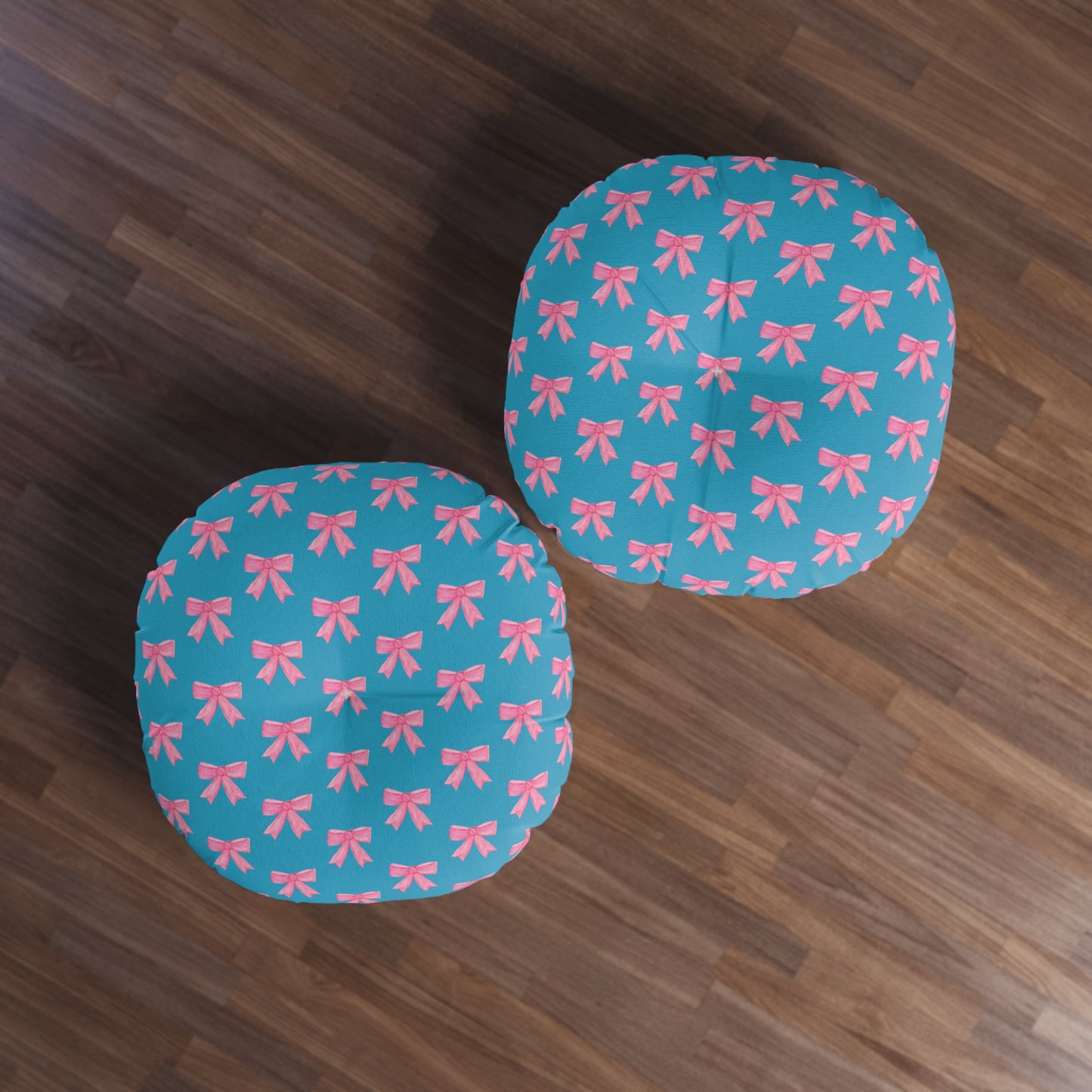 Pink Bow Floor Pillow — Turquoise