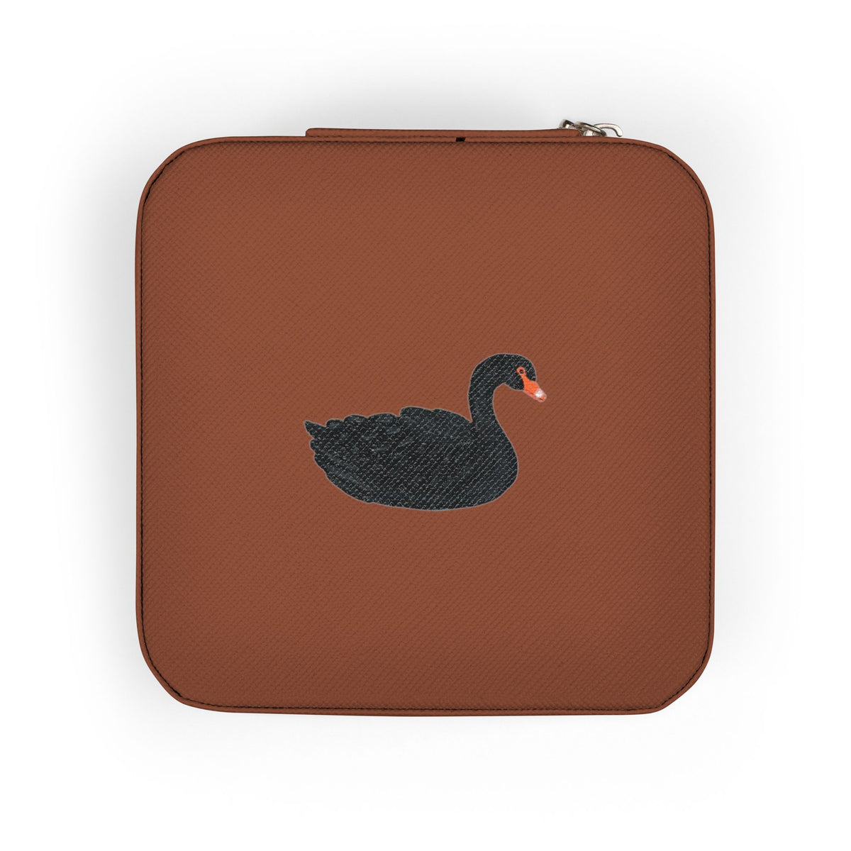Compact Black Swan Jewelry Travel Case — Ring & Earring Organizer