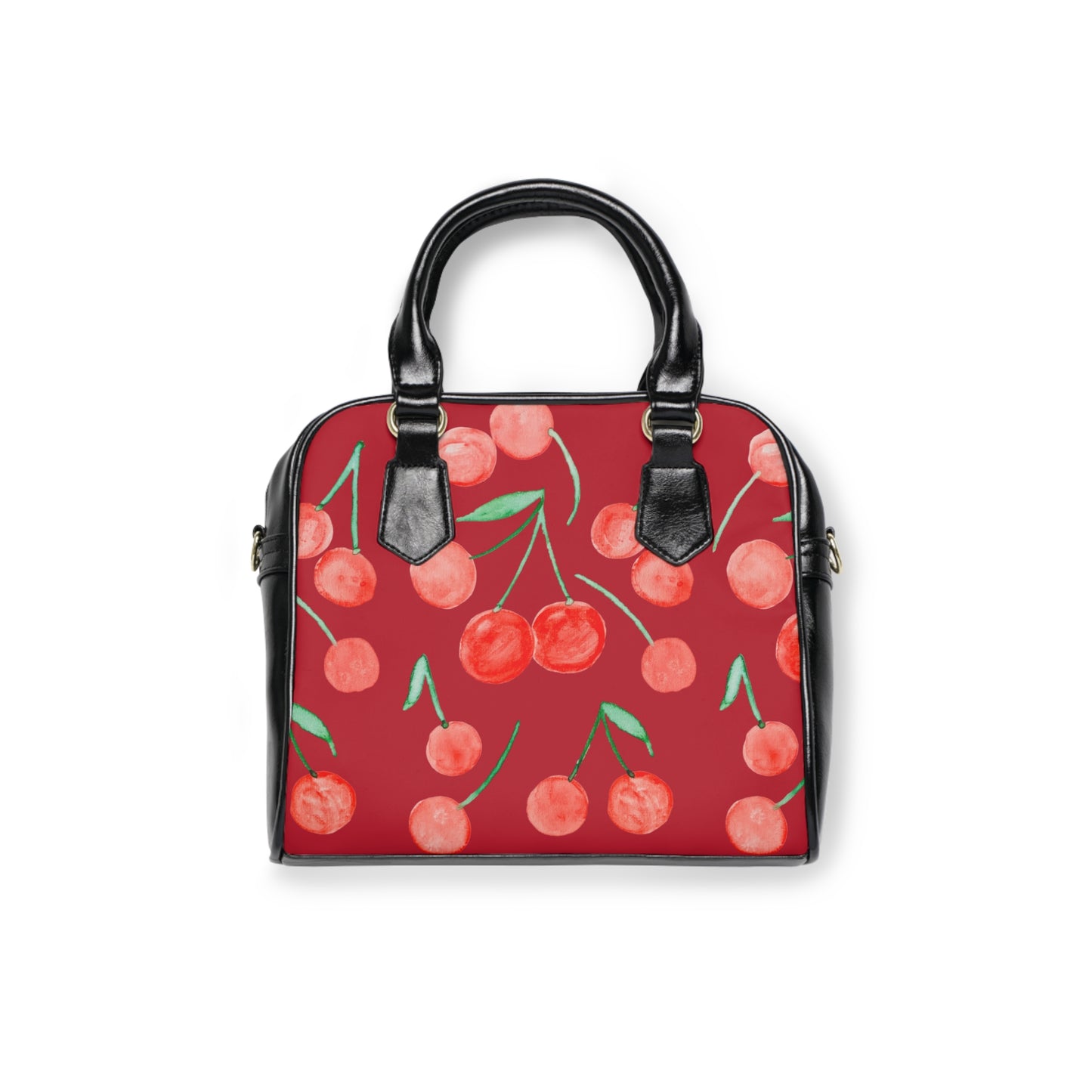 Cherry Pattern Shoulder Handbag | Red Cherry Print Bag