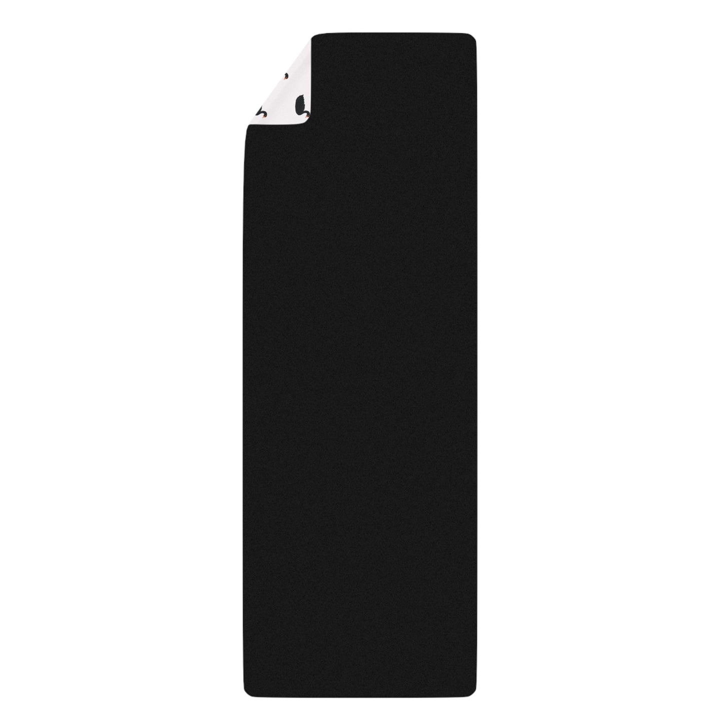 White Rubber Yoga Mat — Black Swan Pattern, Non-Slip Exercise Mat