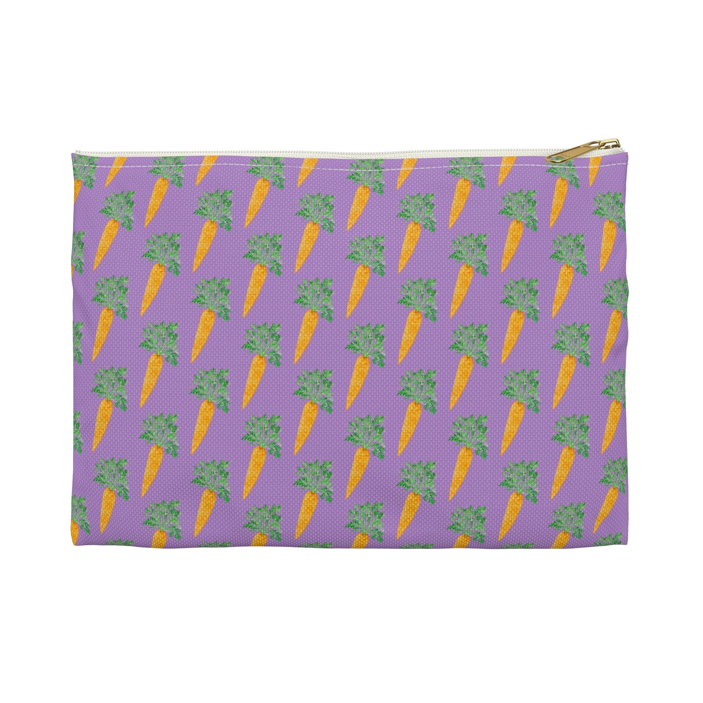 Carrot Print Accessory & Cosmetic Pouch — Pink Easter Zip Bag