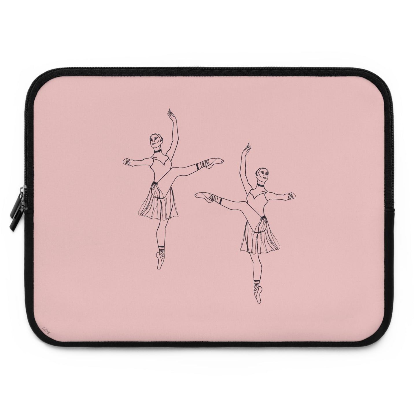 Ballet Dancer Laptop Sleeve — Minimalist Pointe Silhouette Neoprene Sleeve