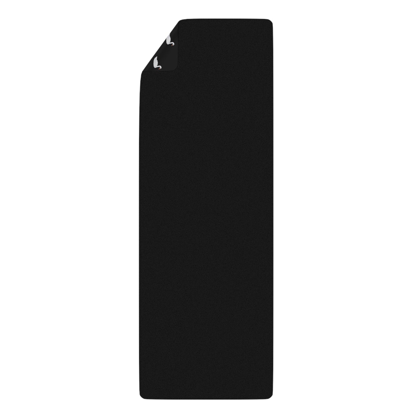 Black Rubber Yoga Mat with White Swan Pattern — Non-Slip Exercise Mat for Pilates & Travel
