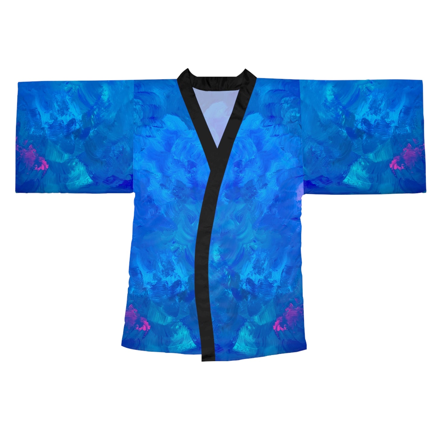 Vibrant Wish Print Long Sleeve Kimono Robe — Lightweight Loungewear