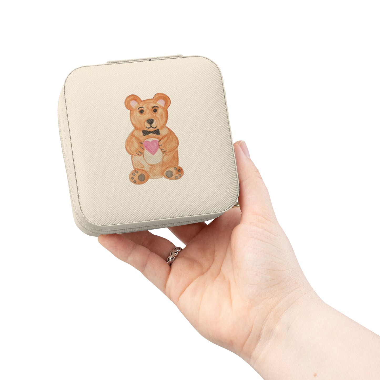 Teddy Bear with Heart Jewelry Travel Case