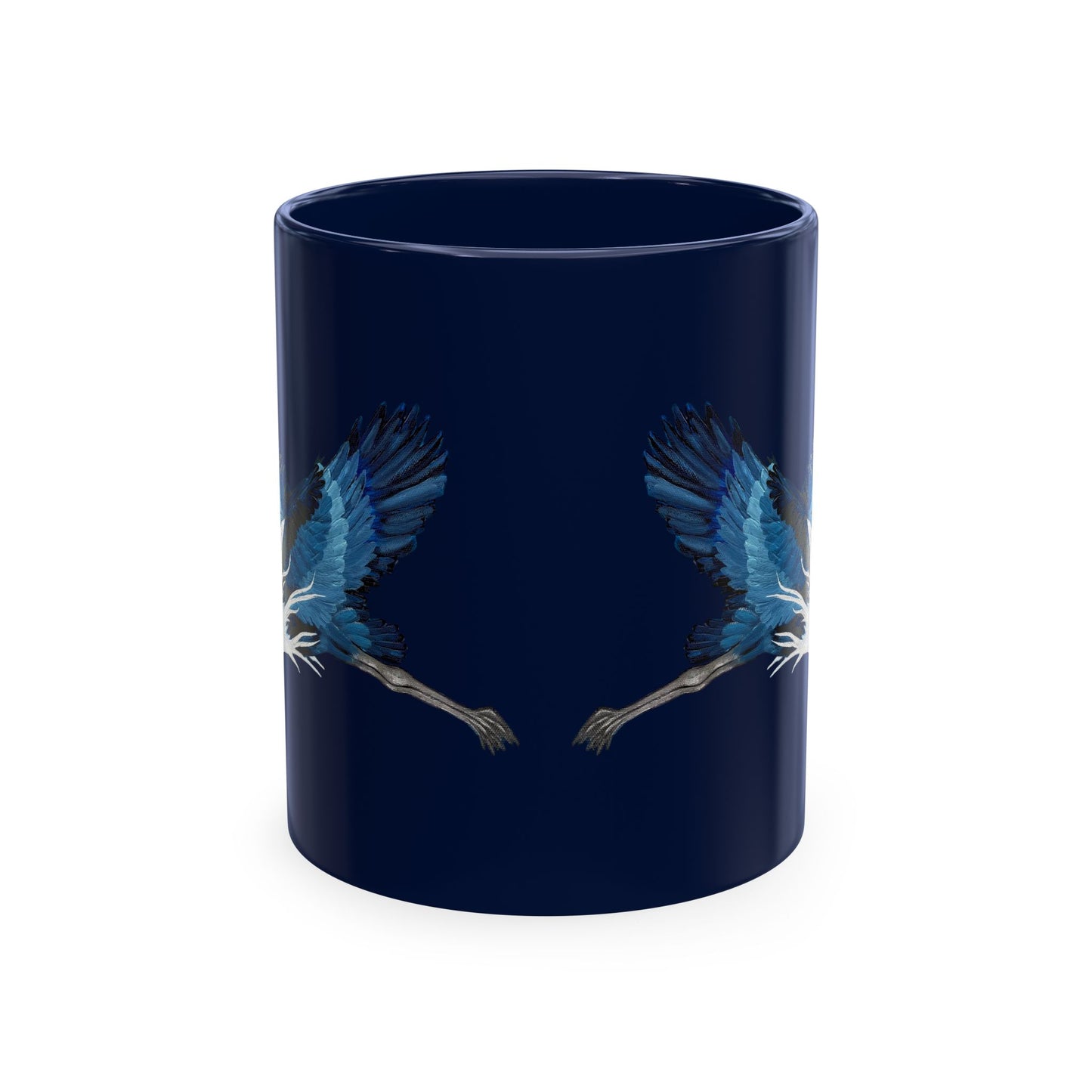 Blue Heron Ceramic Mug — Nature Bird Coffee Cup