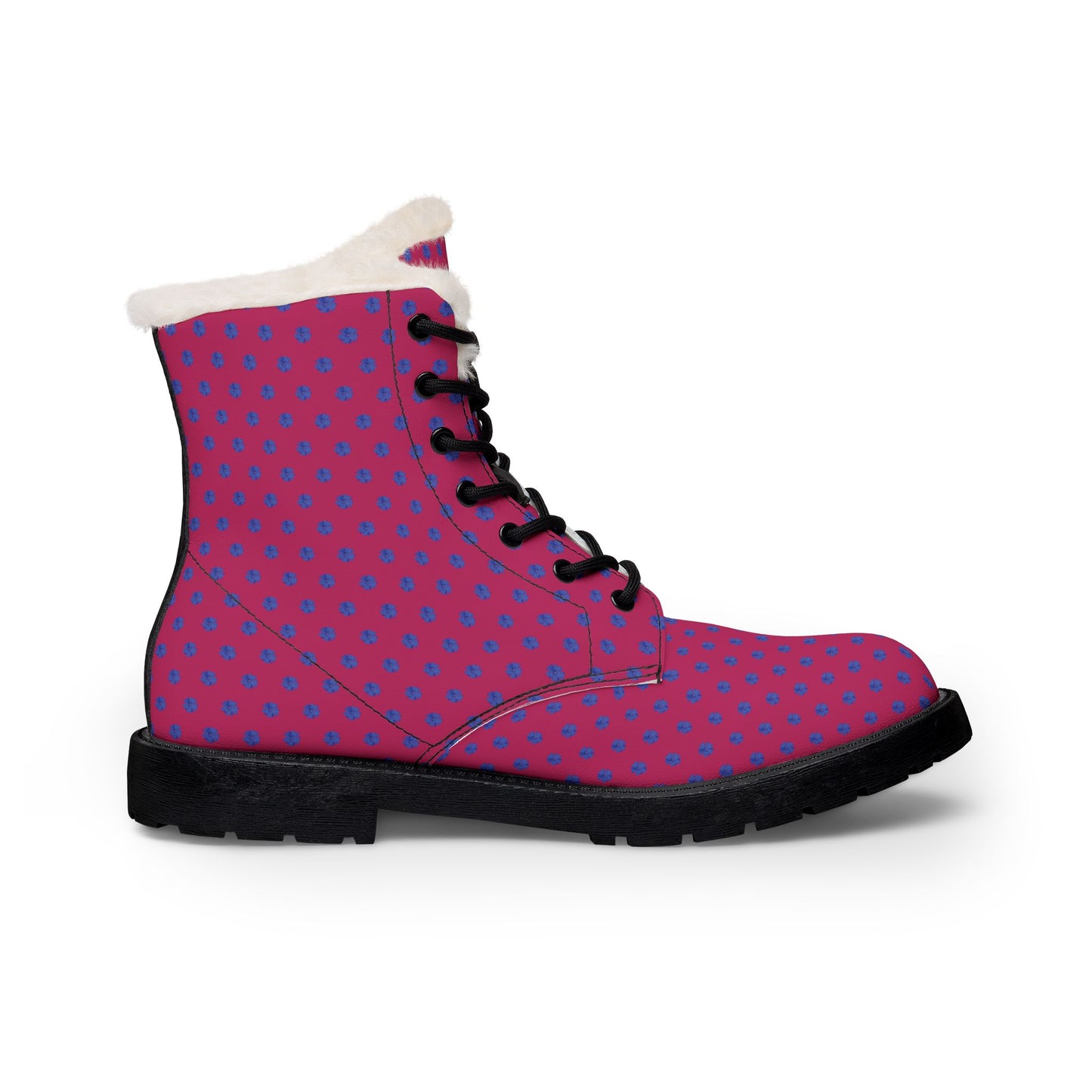 Plumbago Blue Floral Hot Pink Women's Boots