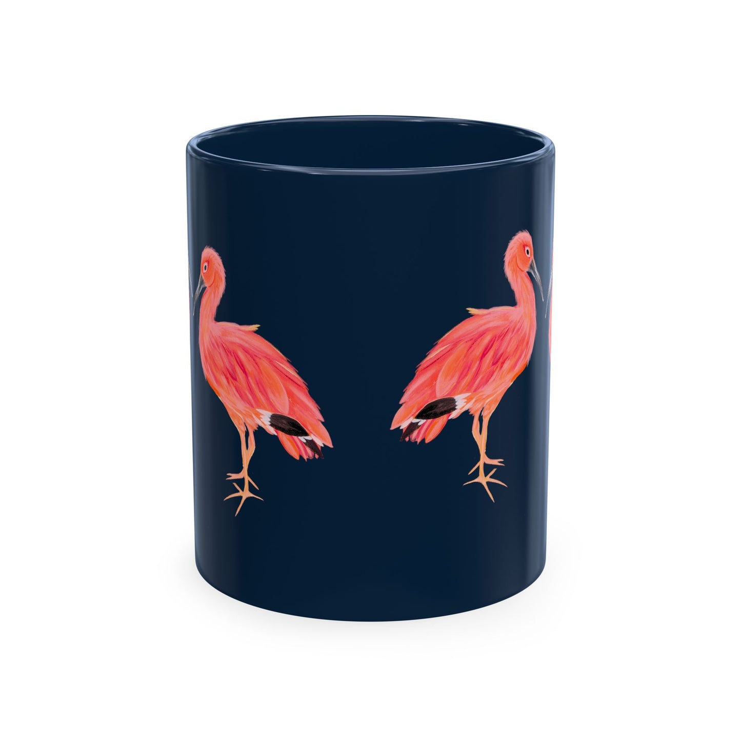 Ibis Bird Duo Ceramic Mug — Tropical Pink Bird Coffee Cup Assorted Color Mugs
