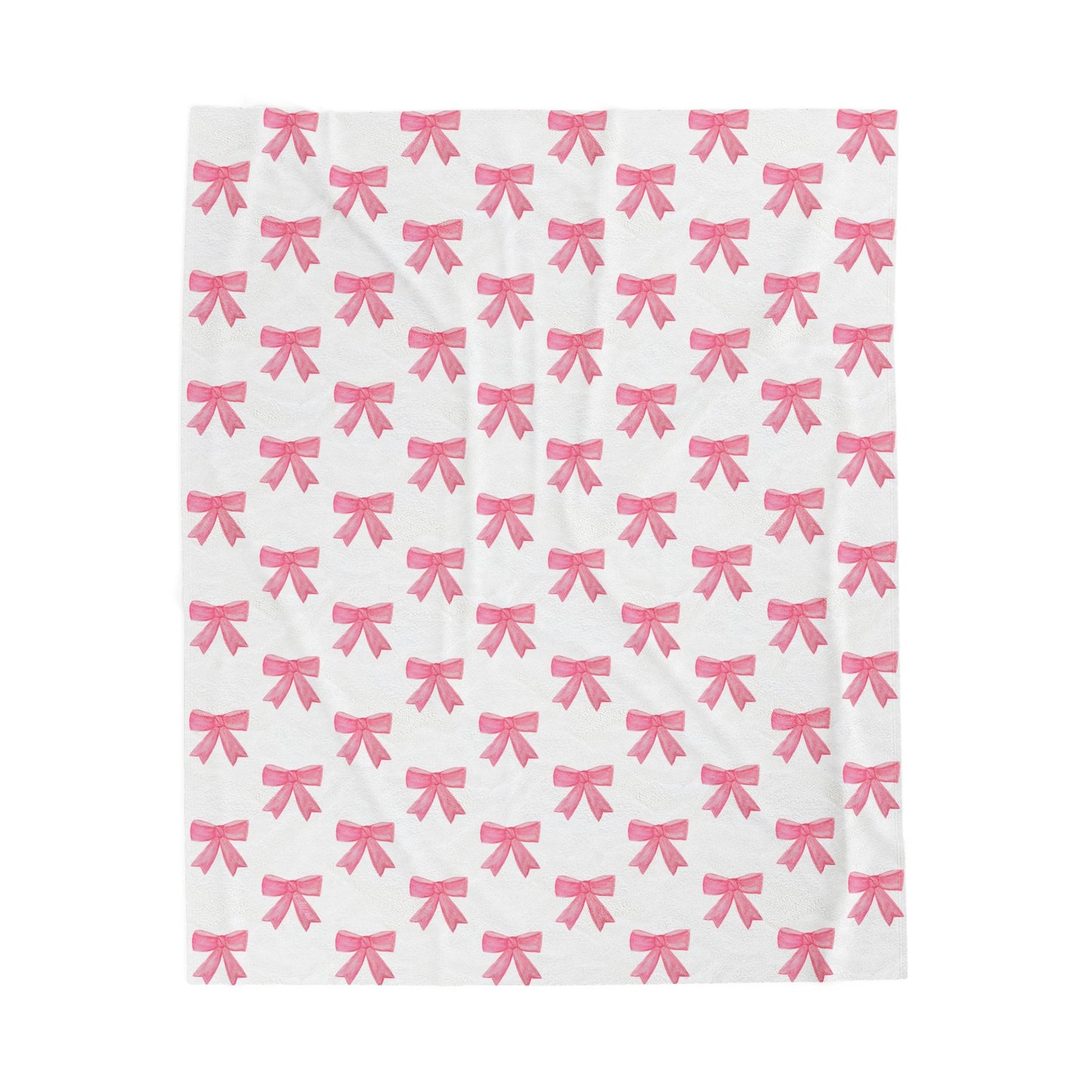 Pink Bow Velveteen Plush Blanket