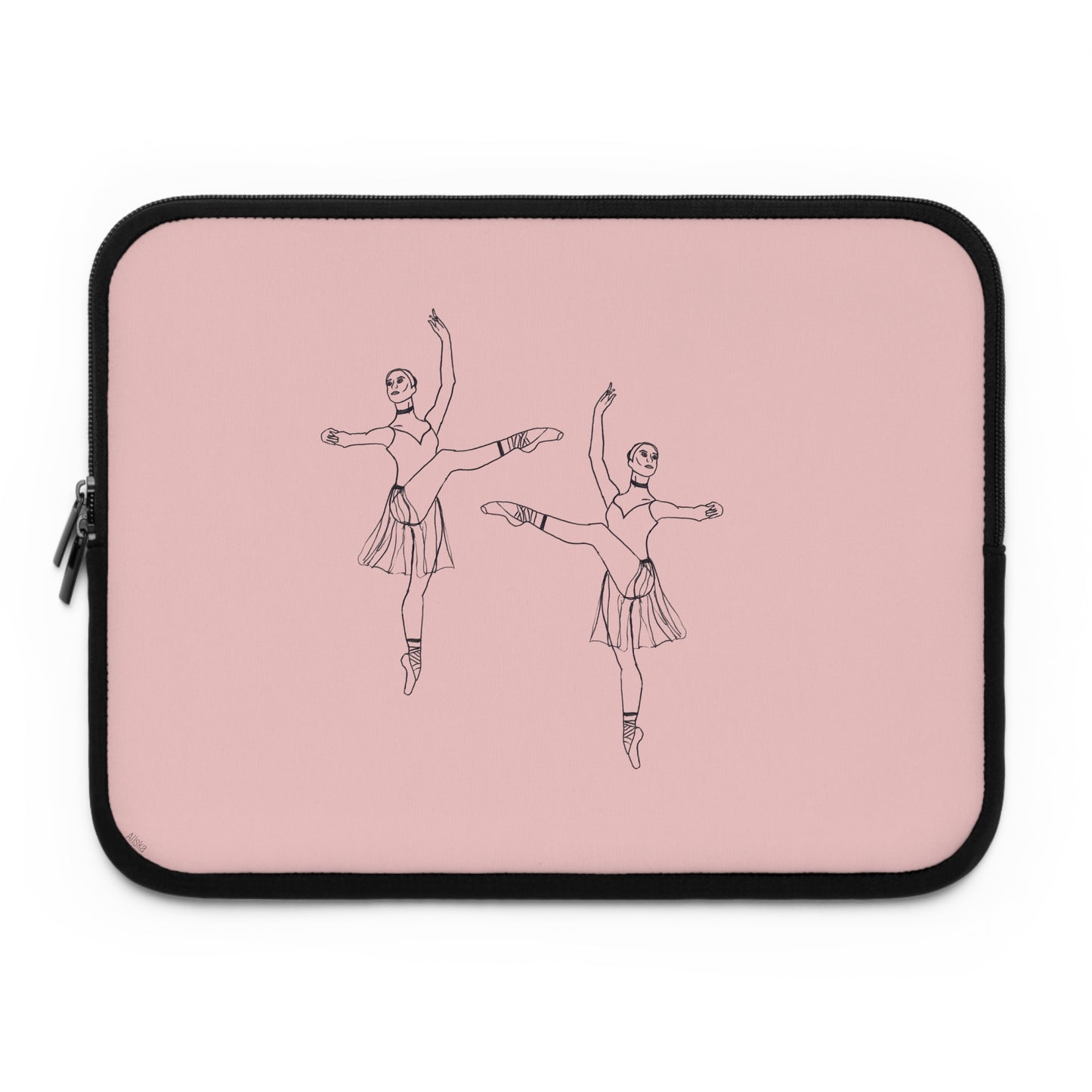 Ballet Dancer Laptop Sleeve — Minimalist Pointe Silhouette Neoprene Sleeve