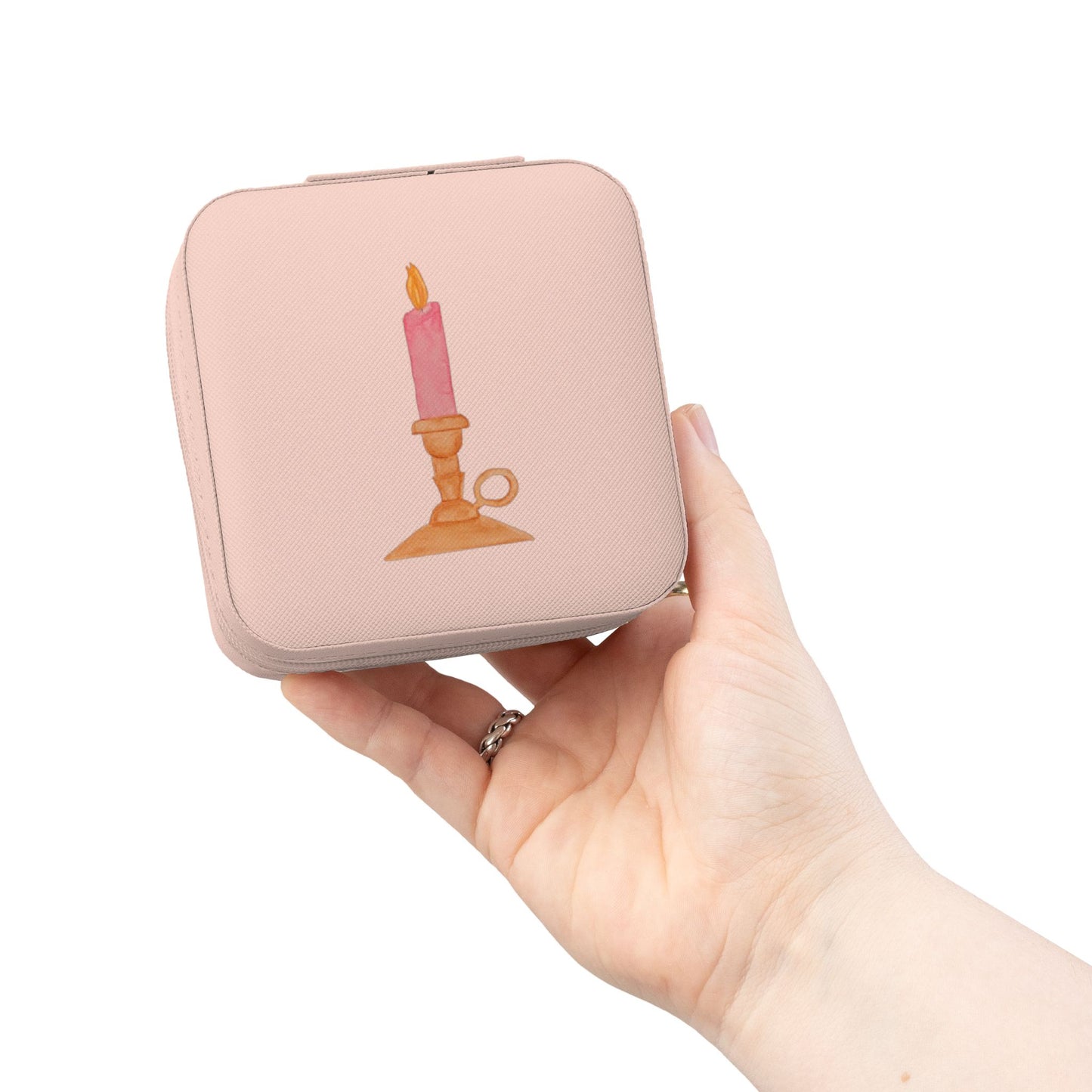 Pink Candle Jewelry Travel Case