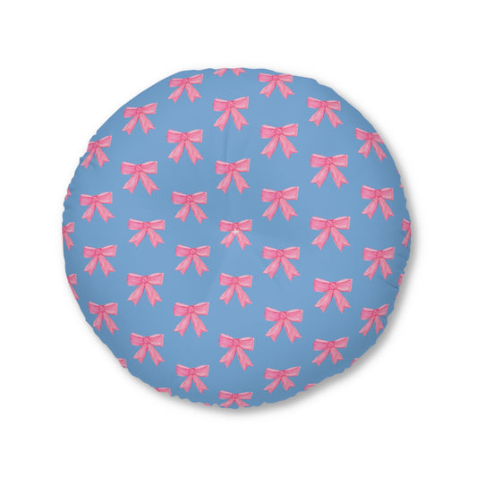 Pink Bow Floor Pillow — Blue