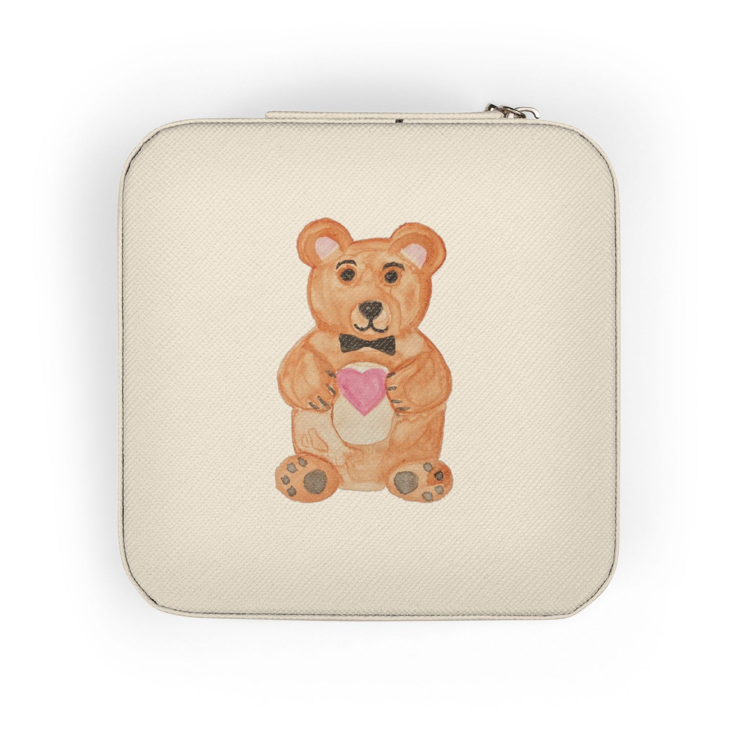 Teddy Bear with Heart Jewelry Travel Case