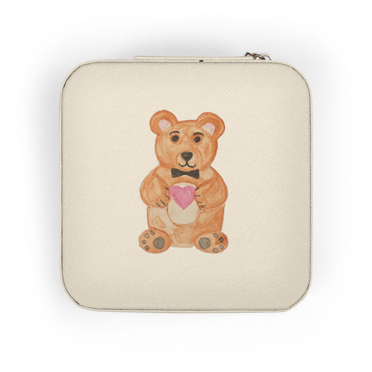 Teddy Bear with Heart Jewelry Travel Case
