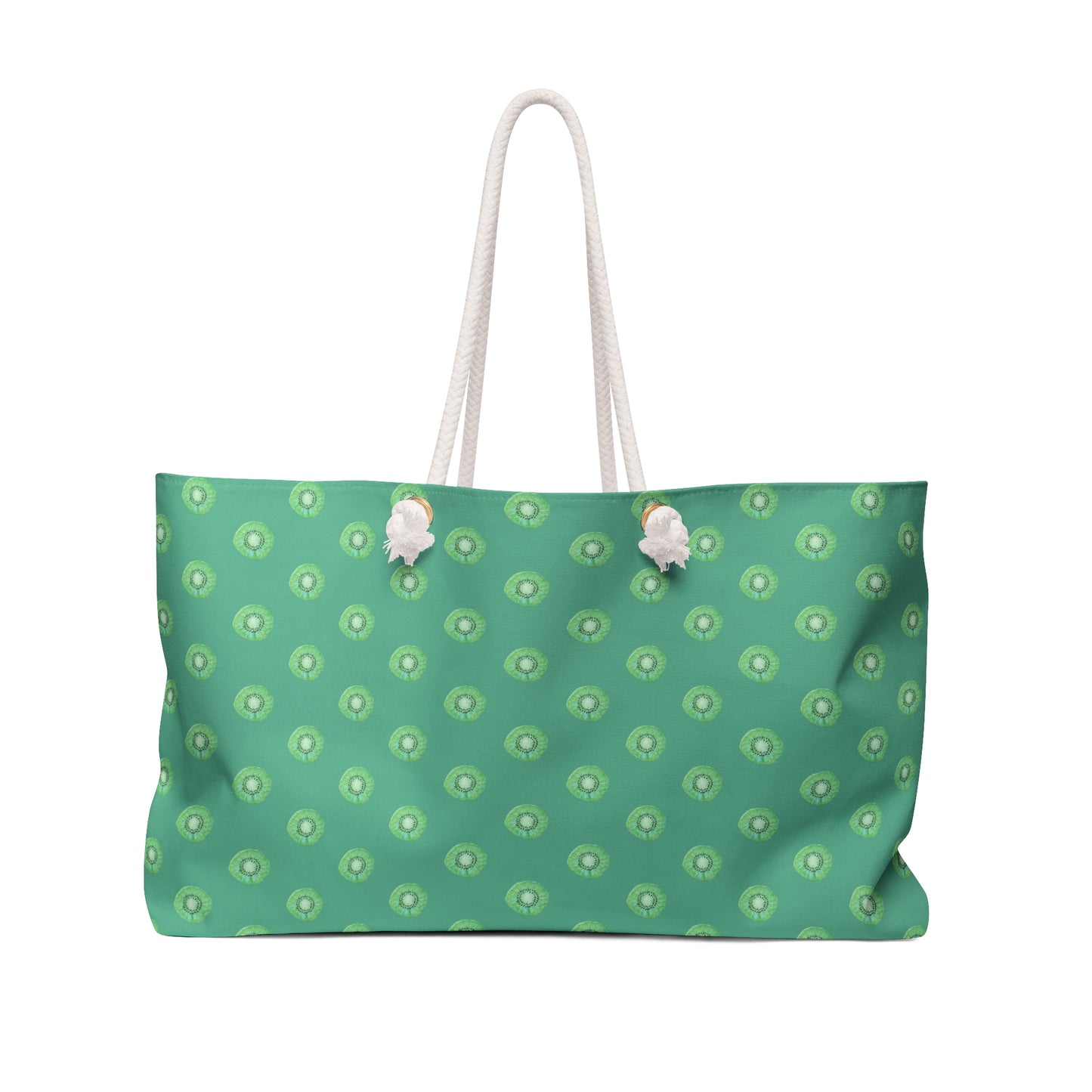 Pink Kiwi Dot Weekender Bag — Large Patterned Travel Tote