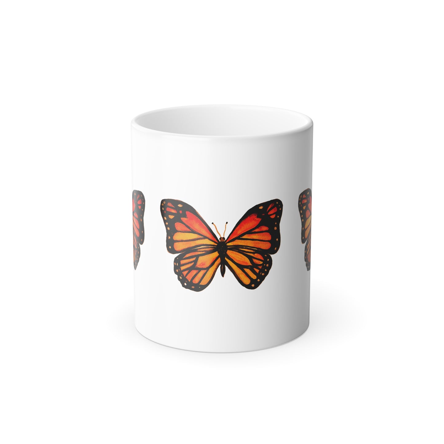 Color-Changing Butterfly Mug — 11oz Monarch Heat Reveal Coffee Cup