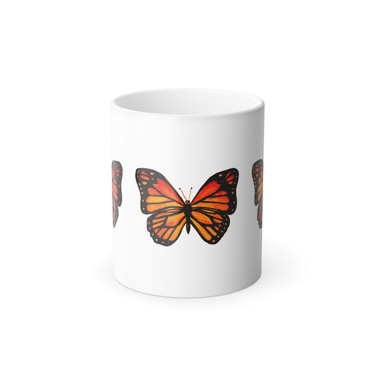 Color-Changing Butterfly Mug — 11oz Monarch Heat Reveal Coffee Cup