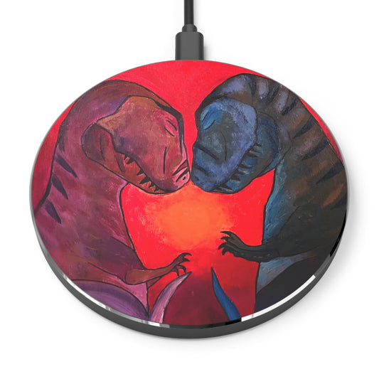 Wireless Charger — Romantic Dinosaur Heart Qi Charging Pad