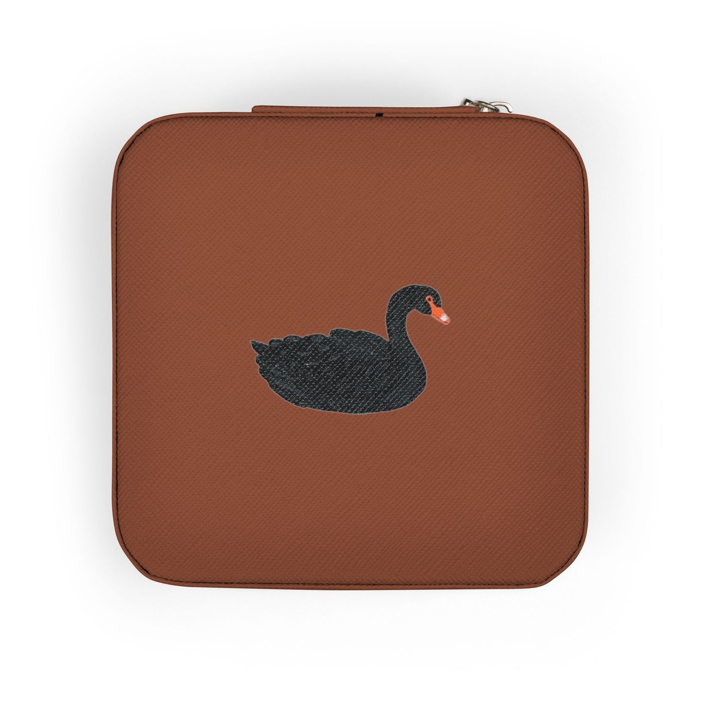 Compact Black Swan Jewelry Travel Case — Ring & Earring Organizer
