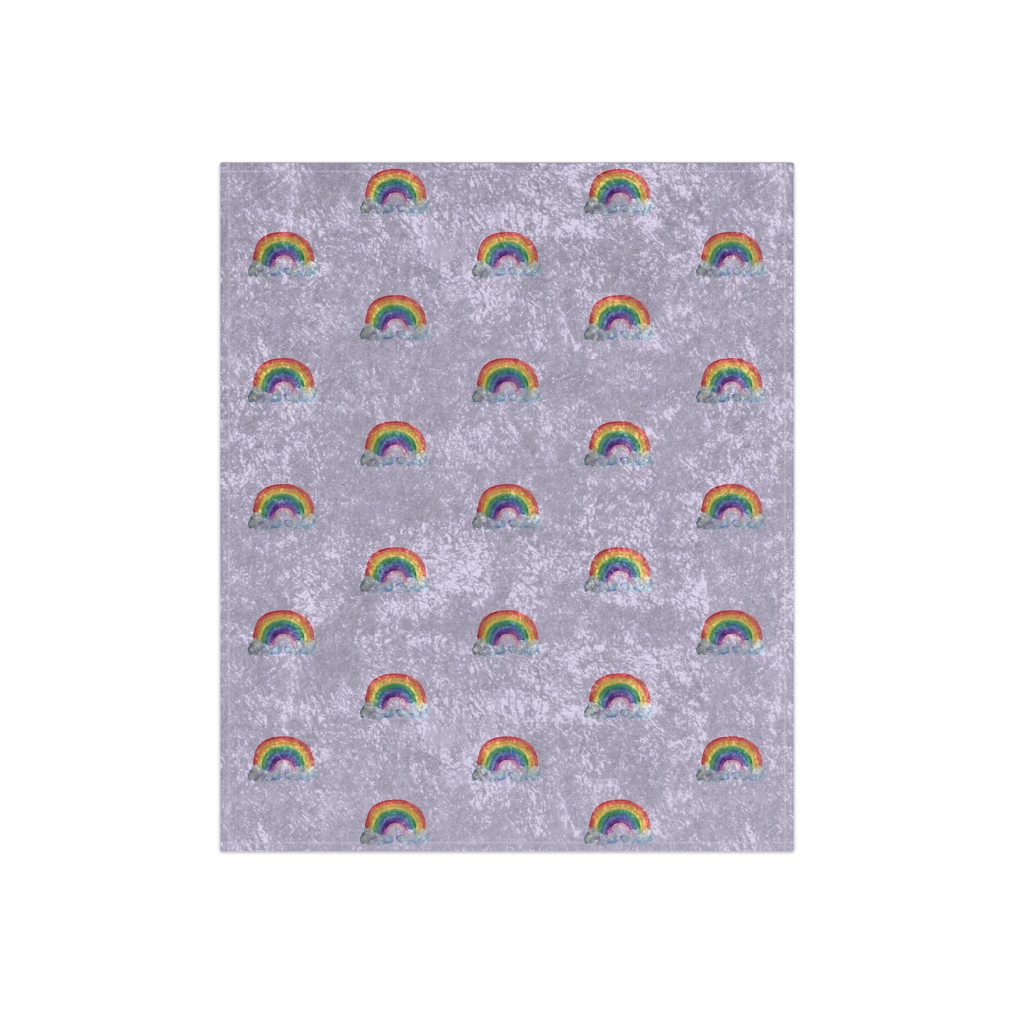 Crushed Velvet Blanket — Lavender Rainbow Pattern Plush Throw