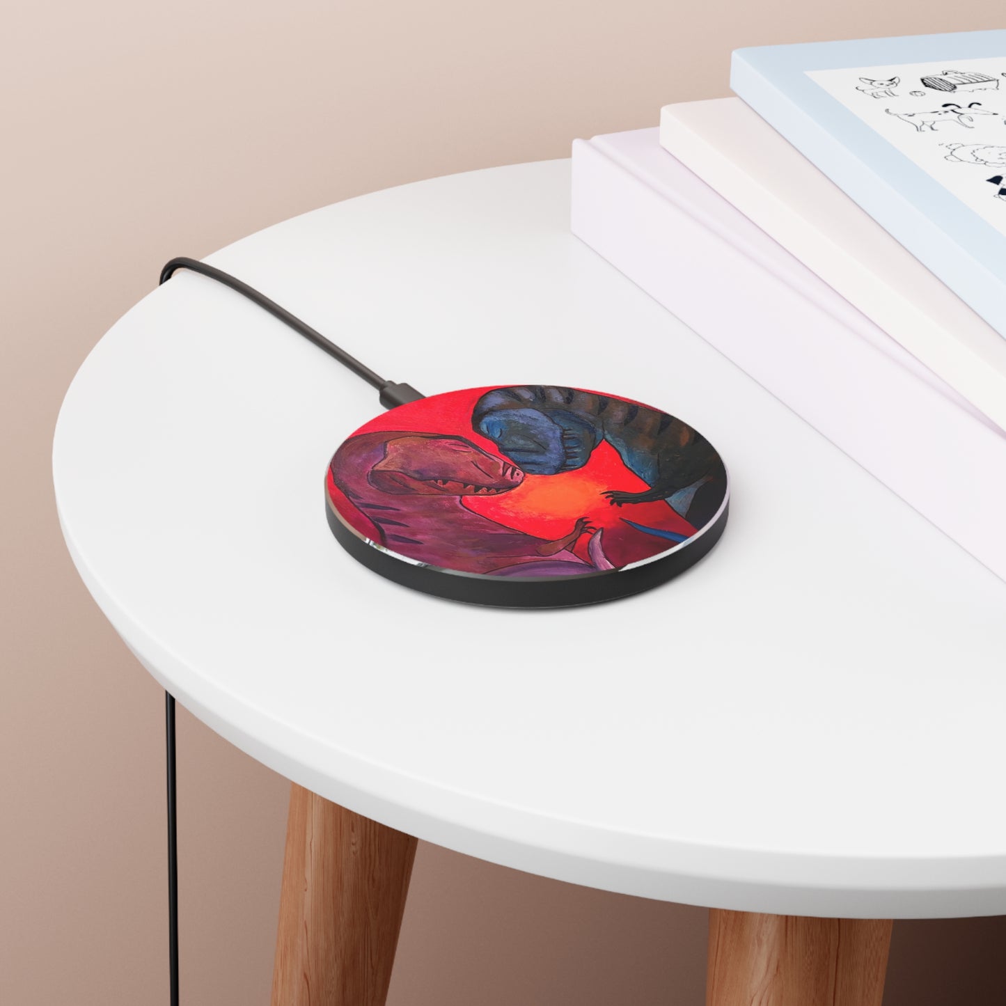 Wireless Charger — Romantic Dinosaur Heart Qi Charging Pad