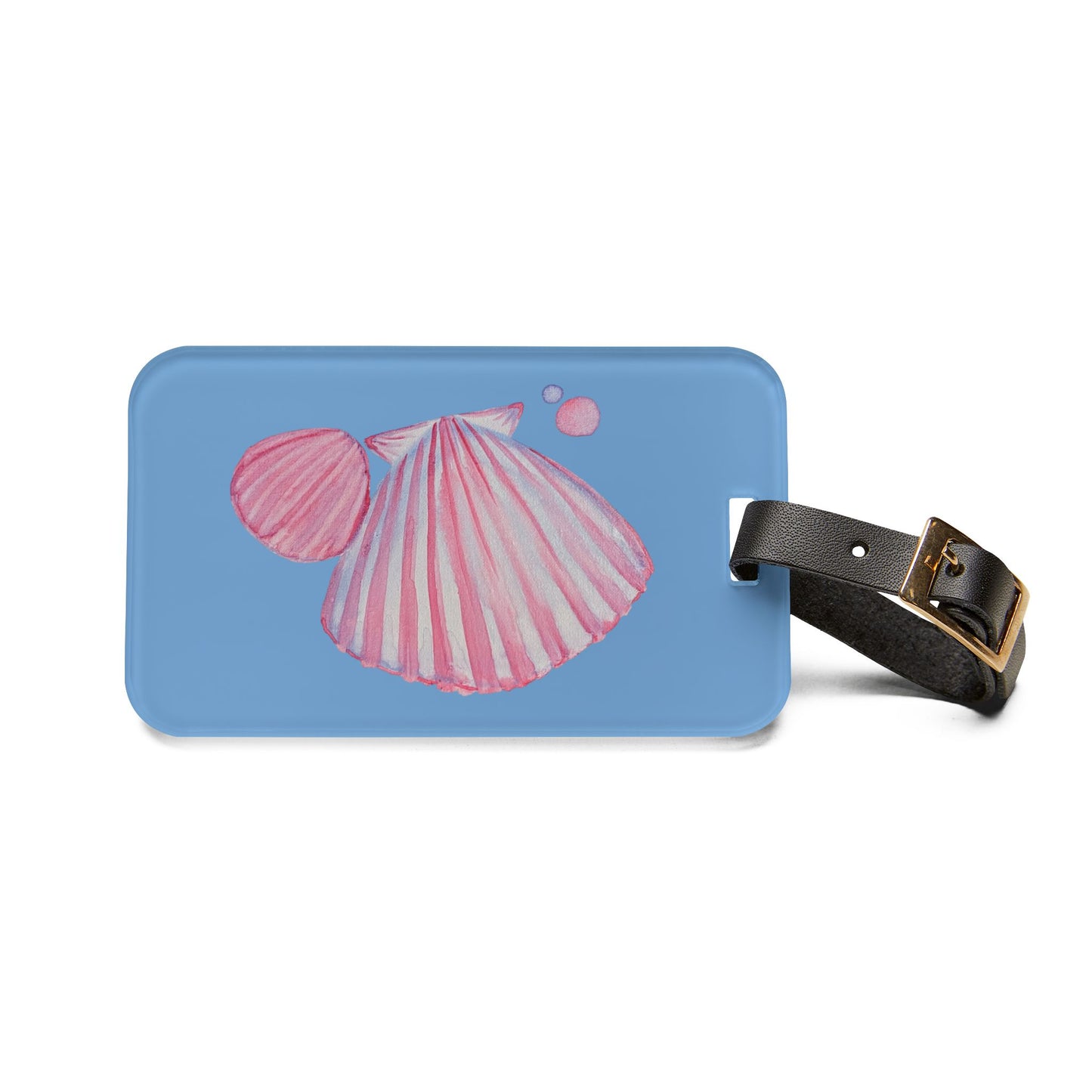 Pink Seashell Illustration Luggage Tag — Acrylic Beach Travel ID