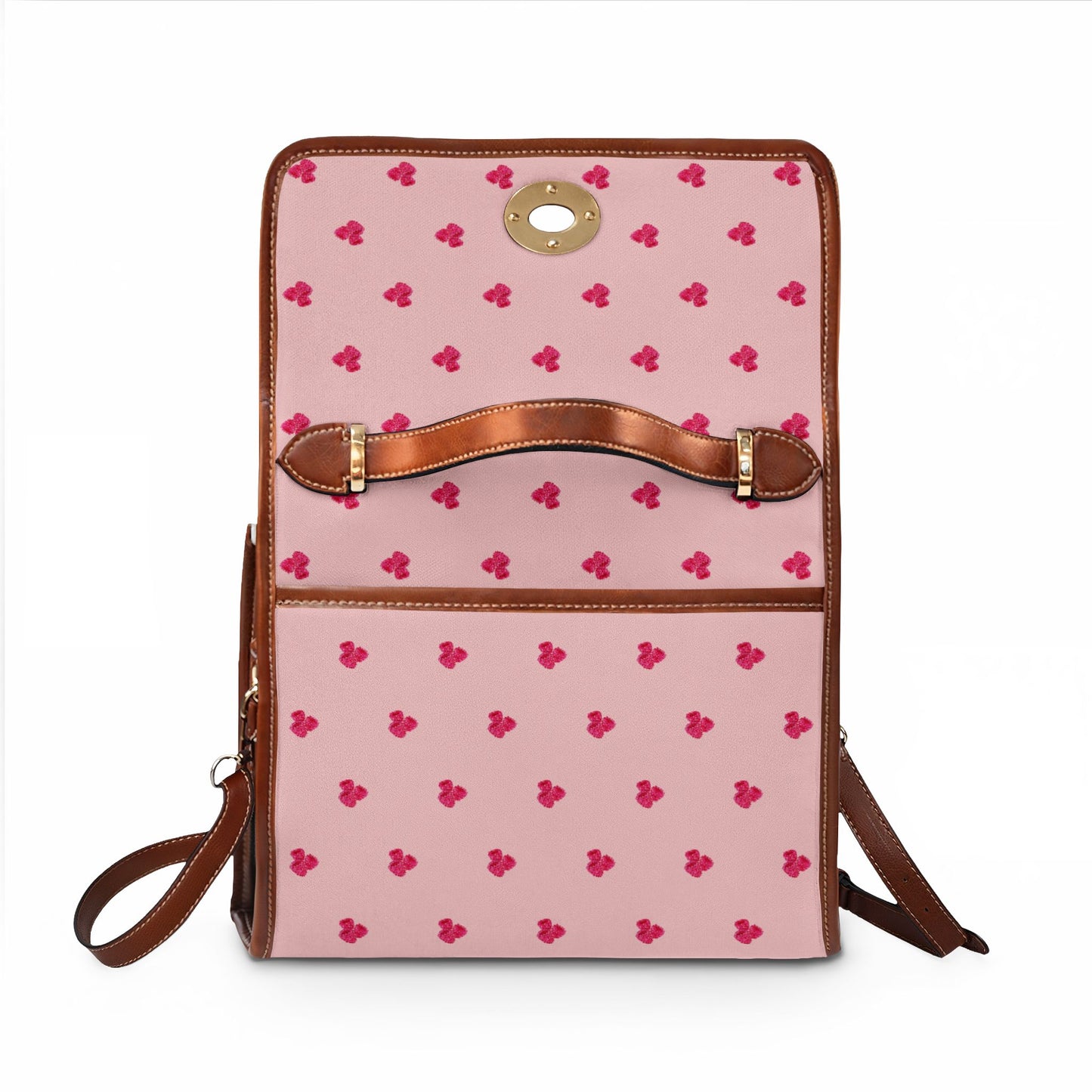 Raspberry Pattern Canvas Tote — Waterproof Fruit Print Bag