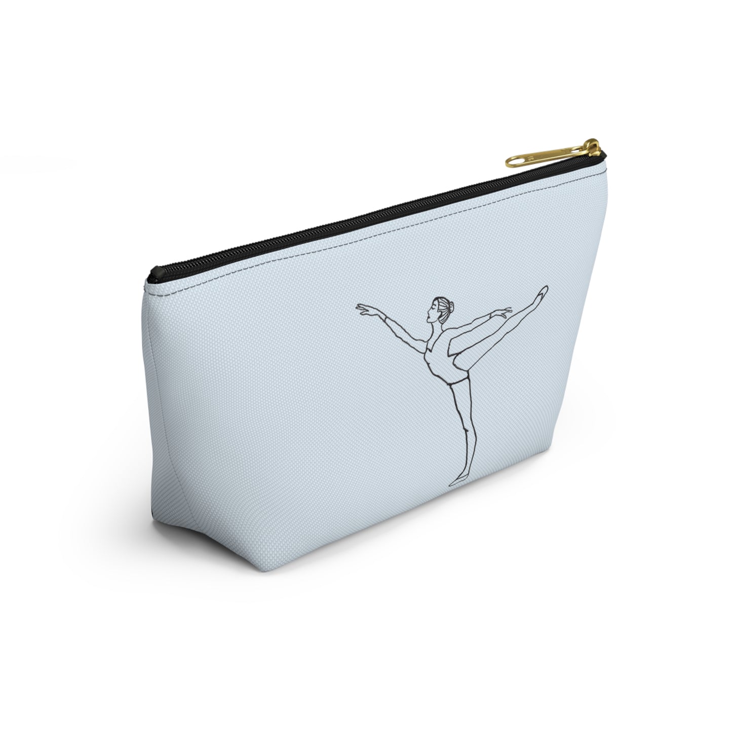 Ballet Dancer Arabesque Accessory Pouch — Pink/Blue T-Bottom Makeup Bag