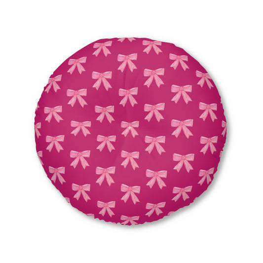 Pink Bow Floor Pillow — Hot Pink