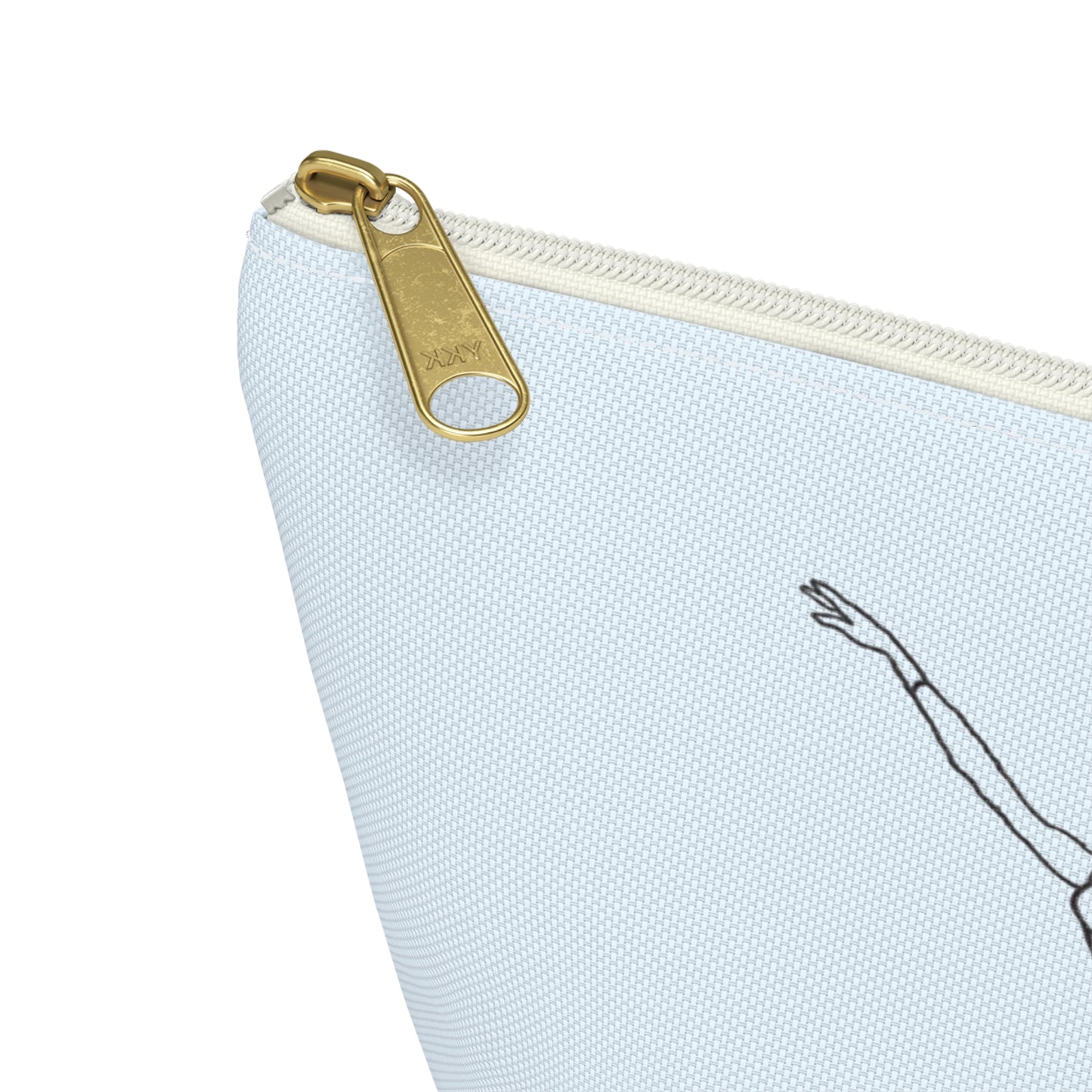 Ballet Dancer Arabesque Accessory Pouch — Pink/Blue T-Bottom Makeup Bag