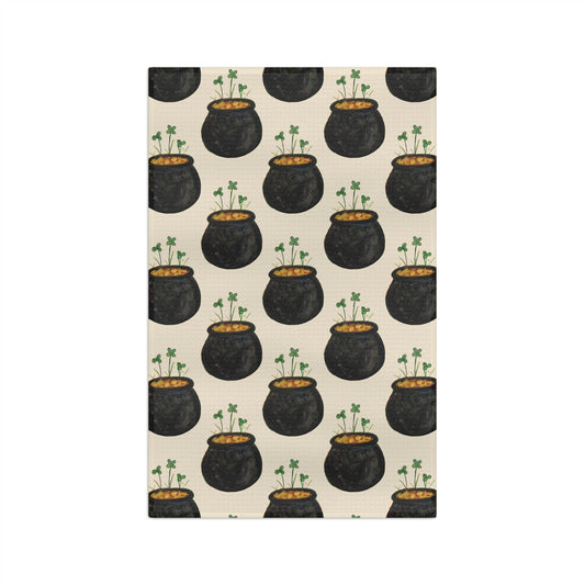 Pot of Gold Festive Microfiber St. Patrick's Cottage-core Tea Towel