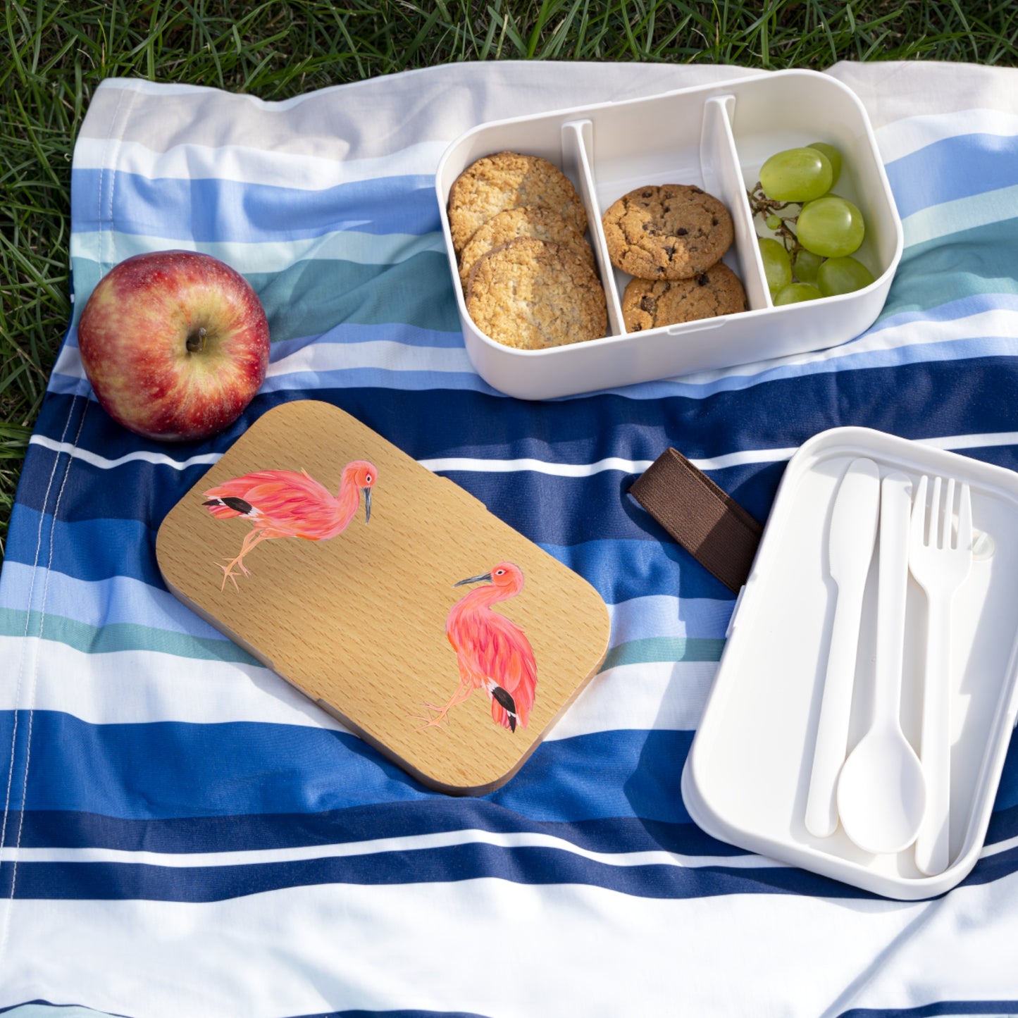 Ibis Duo Bento Lunch Box — Tropical Wooden-Style Portable Lunchbox