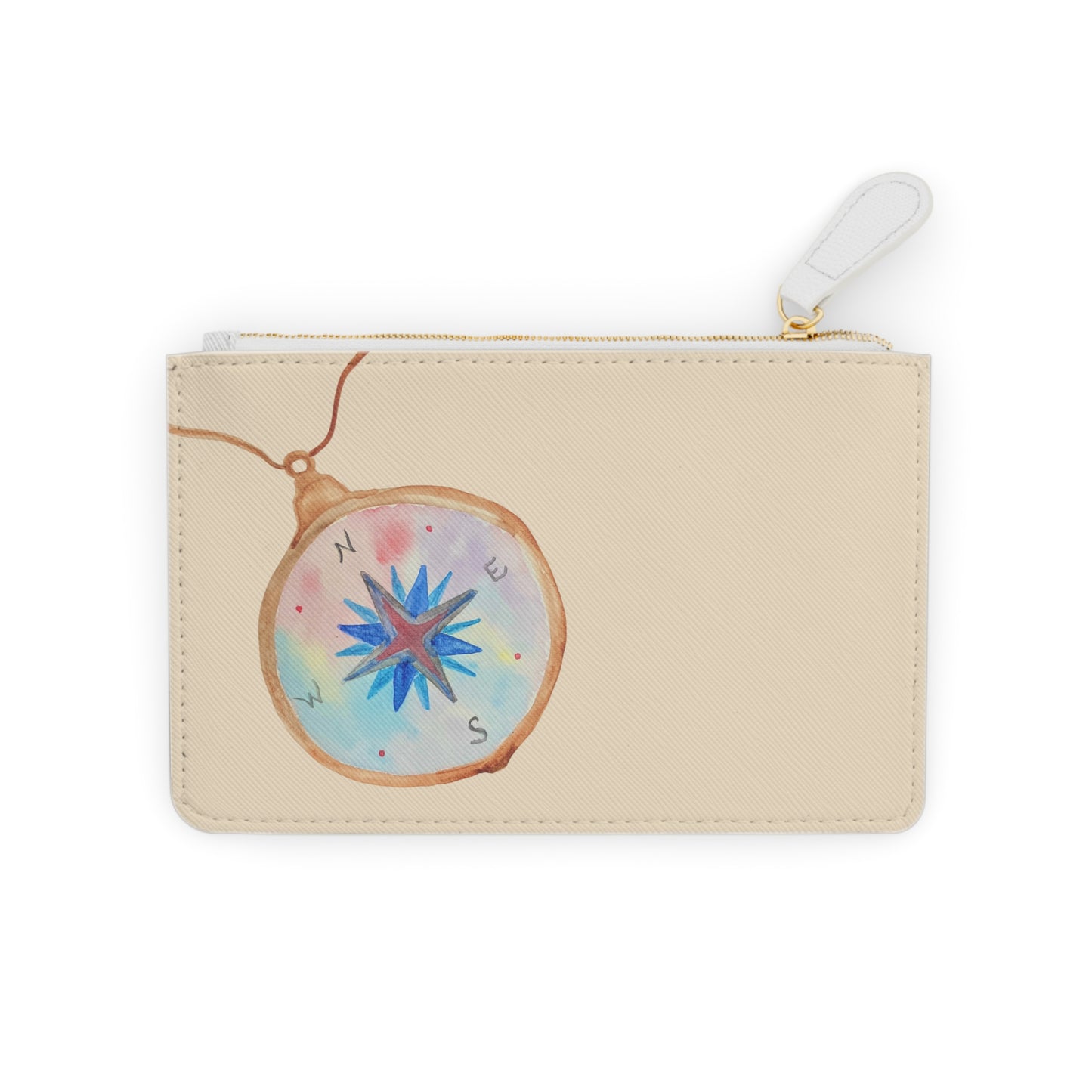 Mini Clutch Bag — Watercolor Compass Coin Purse | Travel-Inspired, Boho Gift