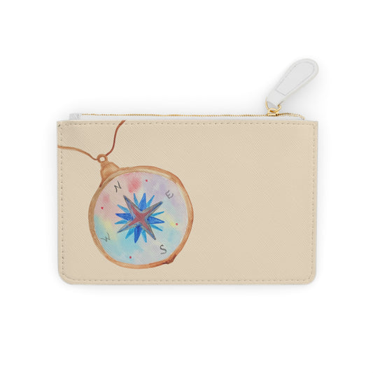 Mini Clutch Bag — Watercolor Compass Coin Purse | Travel-Inspired, Boho Gift