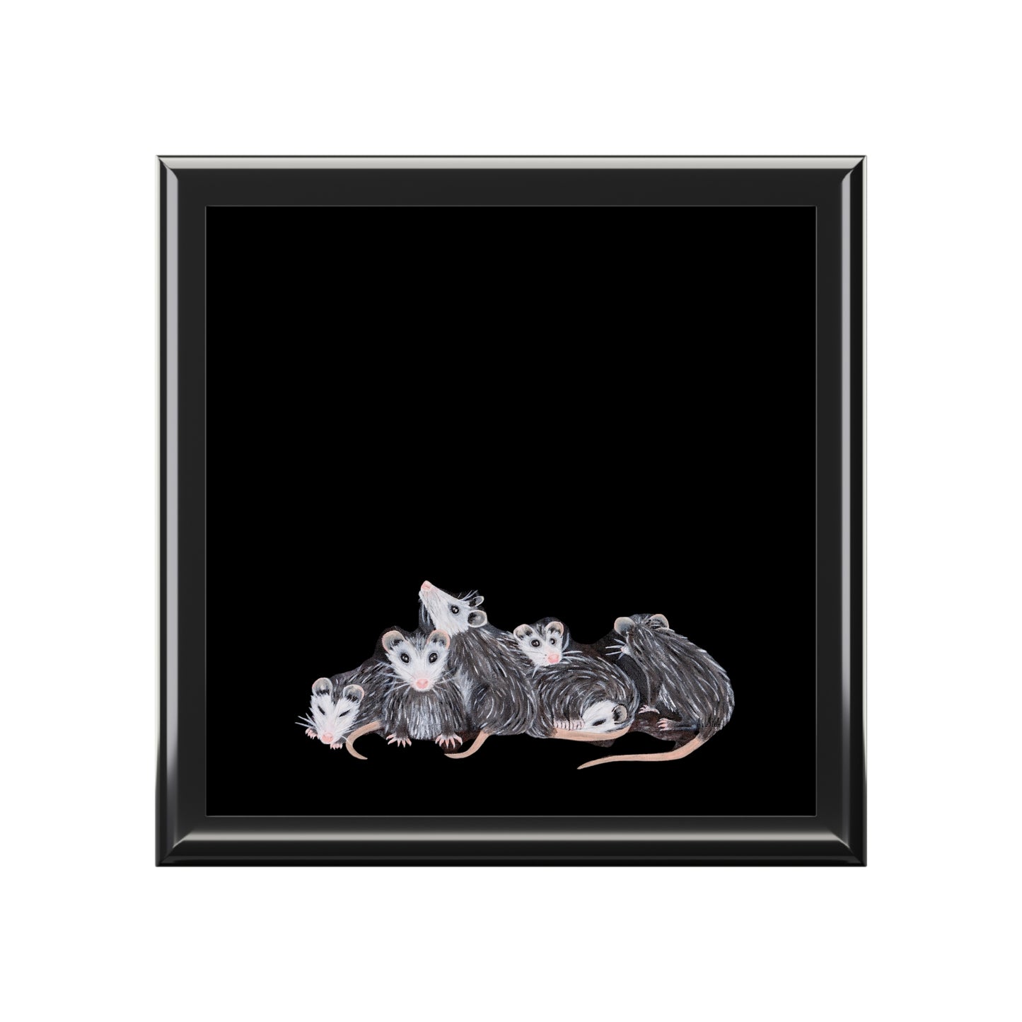 Opossum Family Jewelry Box