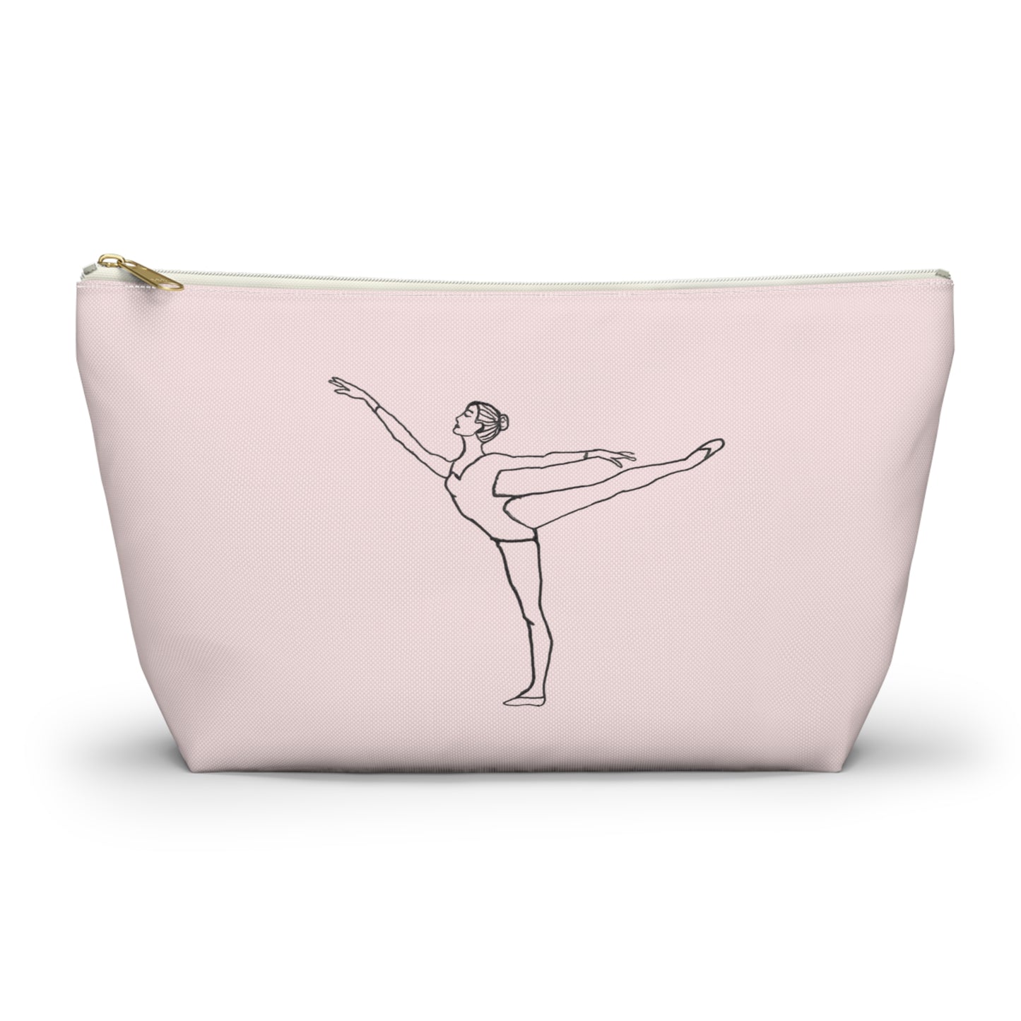 Ballet Dancer Arabesque Accessory Pouch — Pink/Blue T-Bottom Makeup Bag
