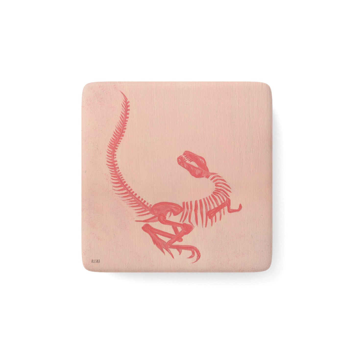 Pink Dinosaur Fossil Porcelain Magnet