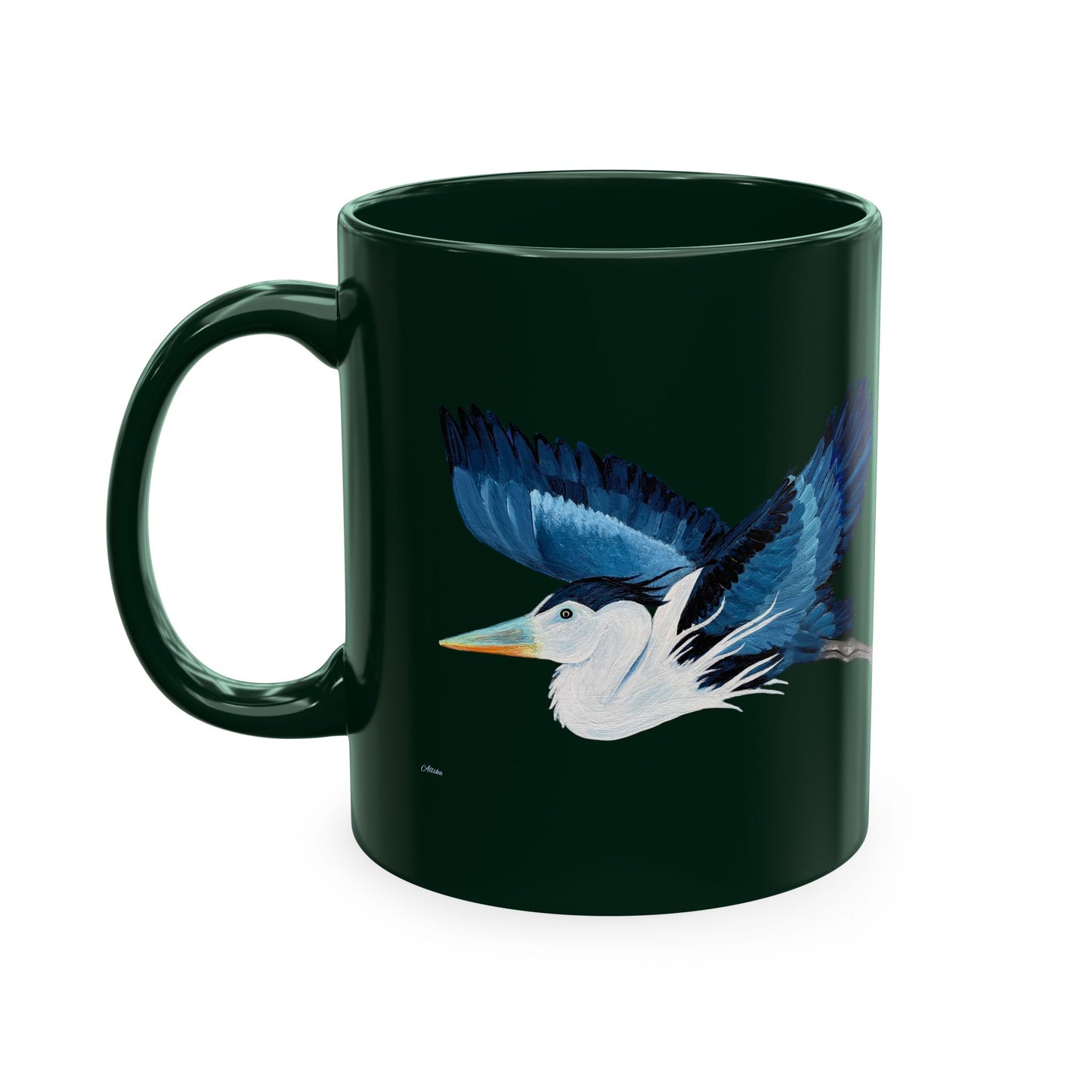 Blue Heron Ceramic Mug — Nature Bird Coffee Cup