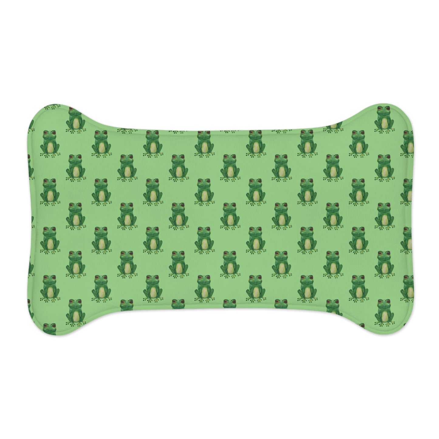Green Frog Pet Feeding Mat — Non-Slip Dog & Cat Bowl Placemat