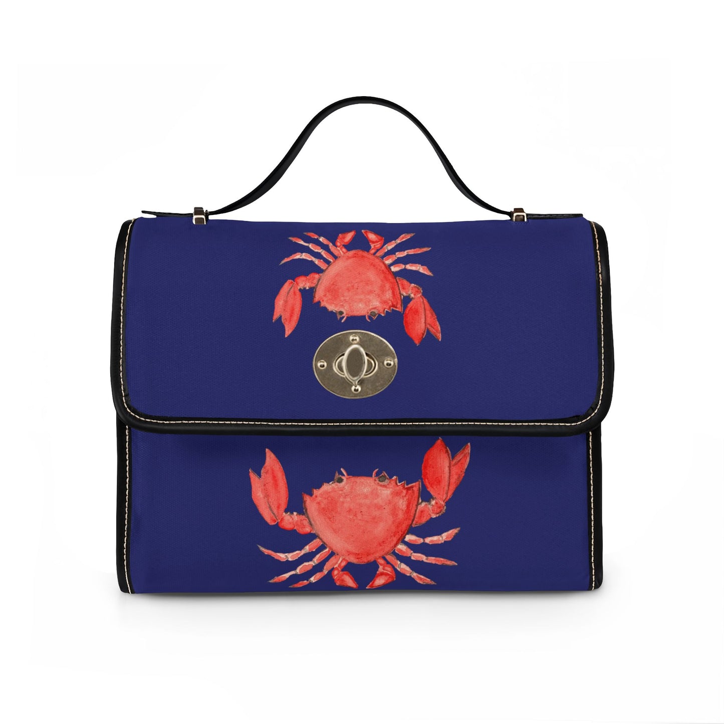 Cute Crabby Red Watercolor Crab Canvas Bag