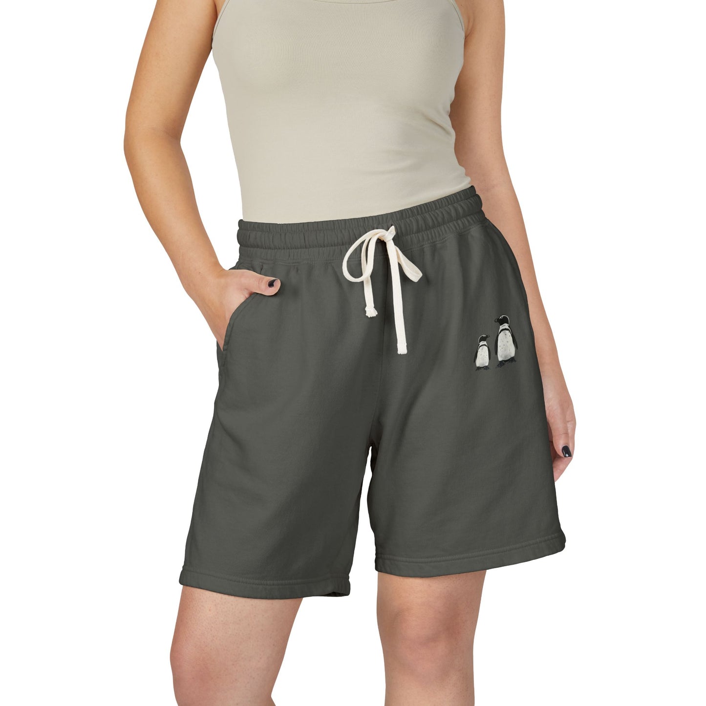Penguin Love Garment-Dyed Lightweight Fleece Sweat Shorts