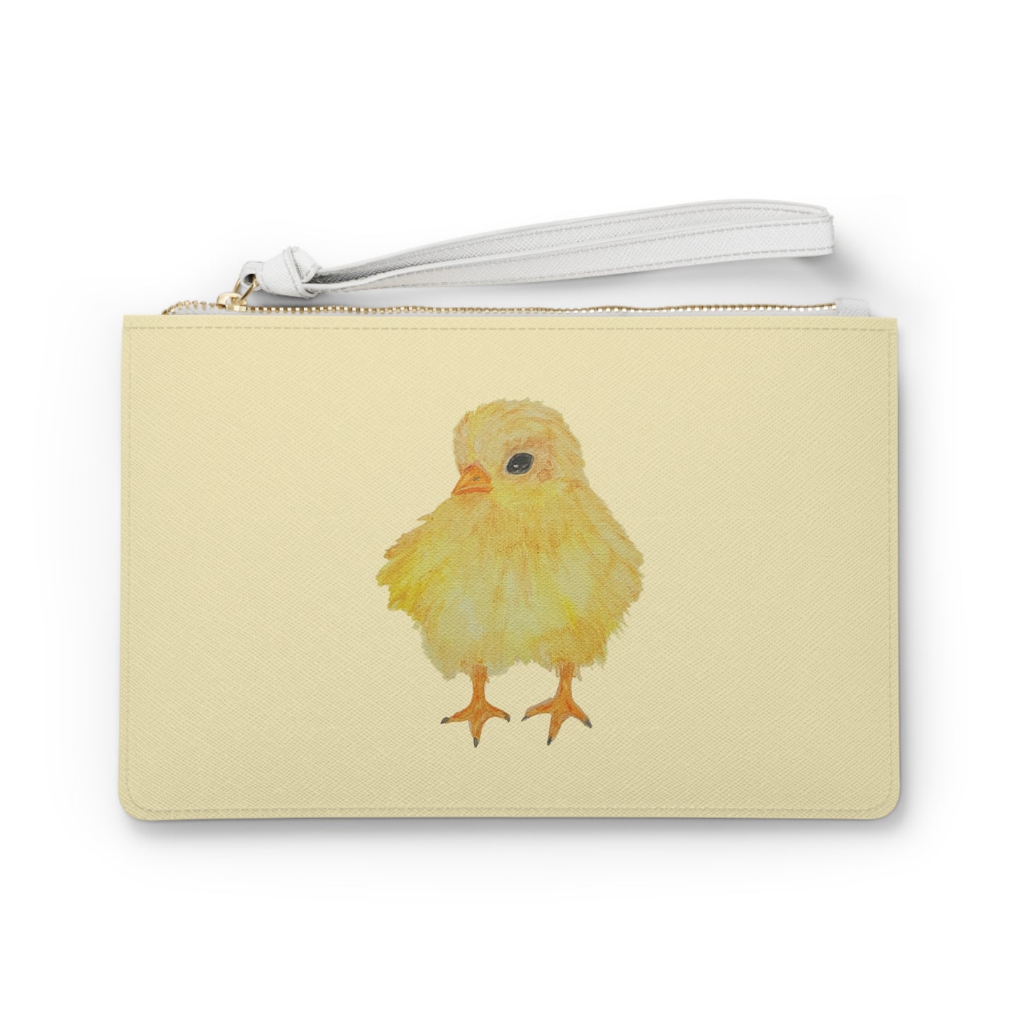 Spring Baby Chick Clutch Bag — Soft Yellow Saffiano Wristlet