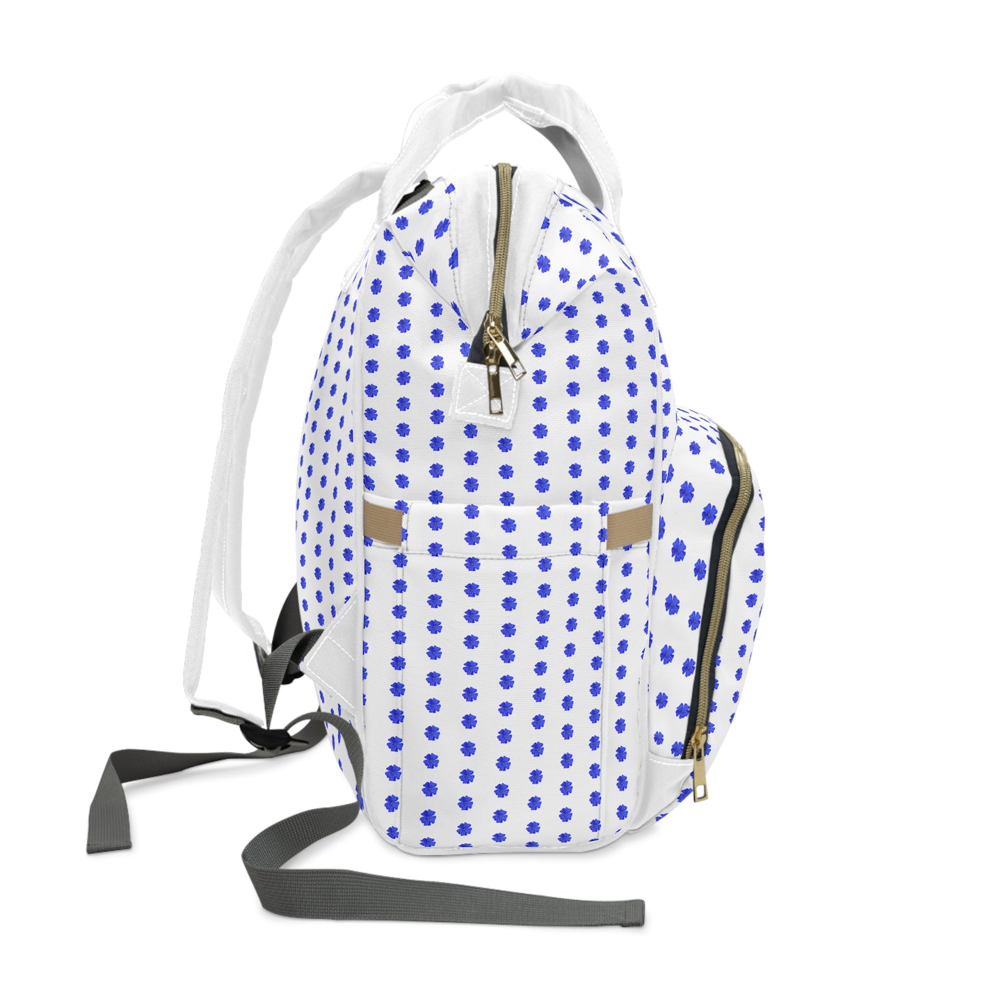 Plumbago Blue and White Diaper Backpack
