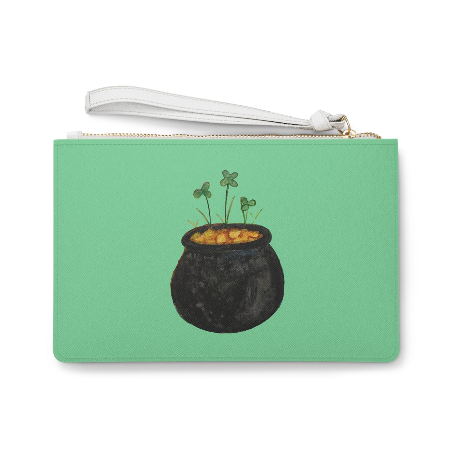 St. Patrick's Day Pot of Gold Clutch Bag — Shamrock Lucky Wristlet