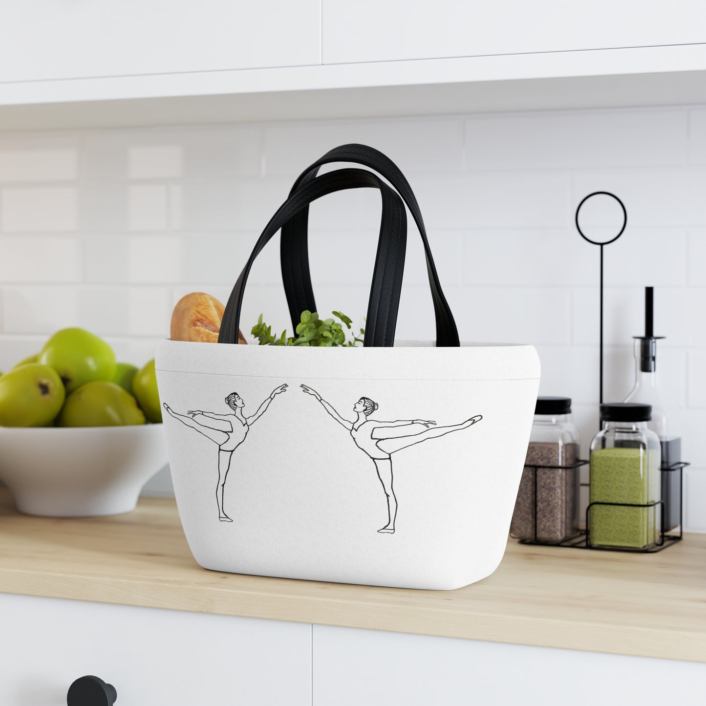 Ballet Dancer Lunch Bag — Twin Arabesque Tote for Dancers