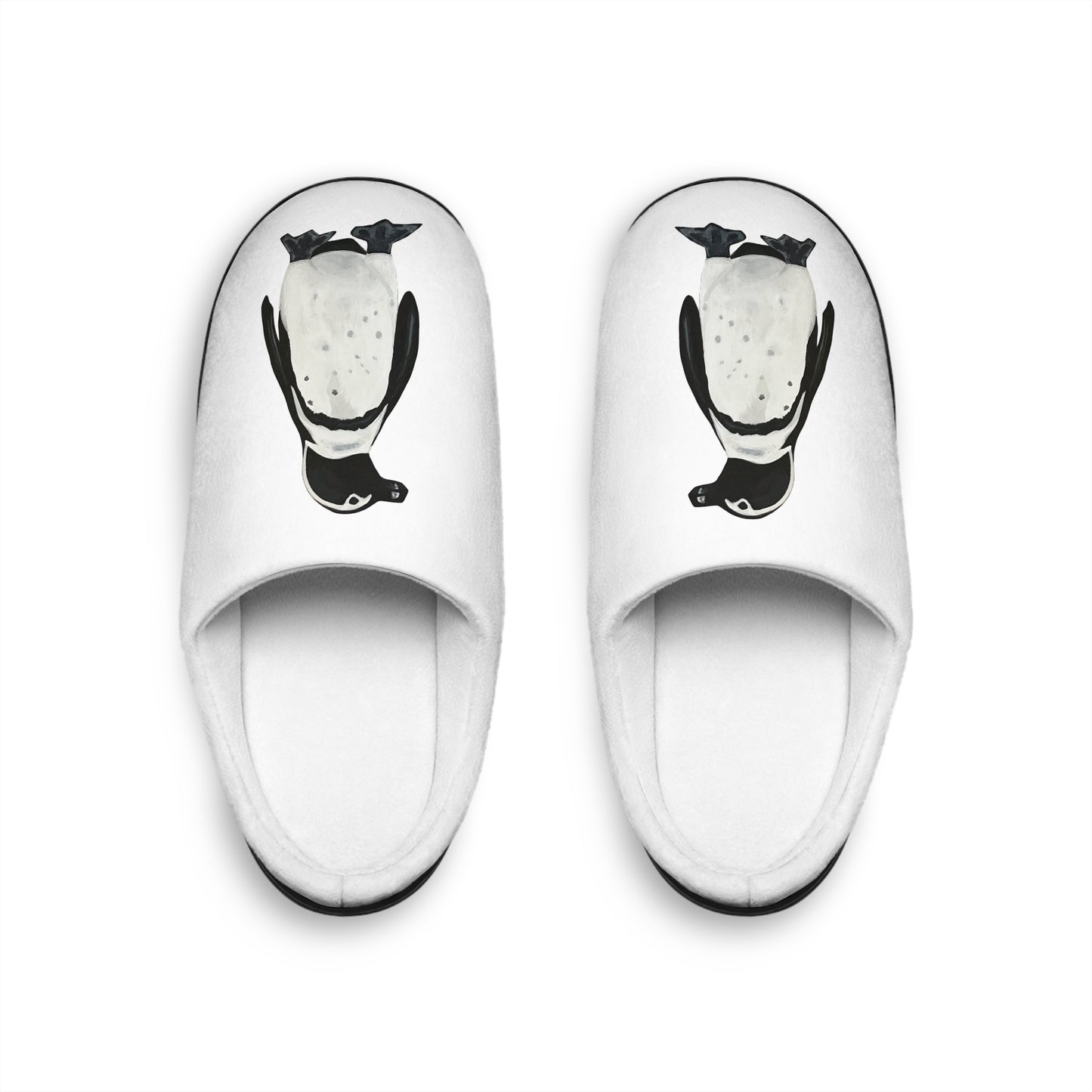 Penguin Illustration Women's Indoor Slippers | Cozy Penguin Slip-On