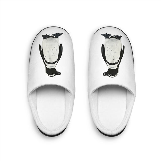 Penguin Illustration Women's Indoor Slippers | Cozy Penguin Slip-On