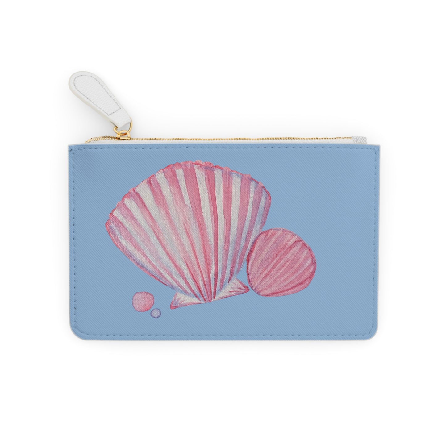 Seashells and Pearls Pink Watercolor Mini Clutch Bag